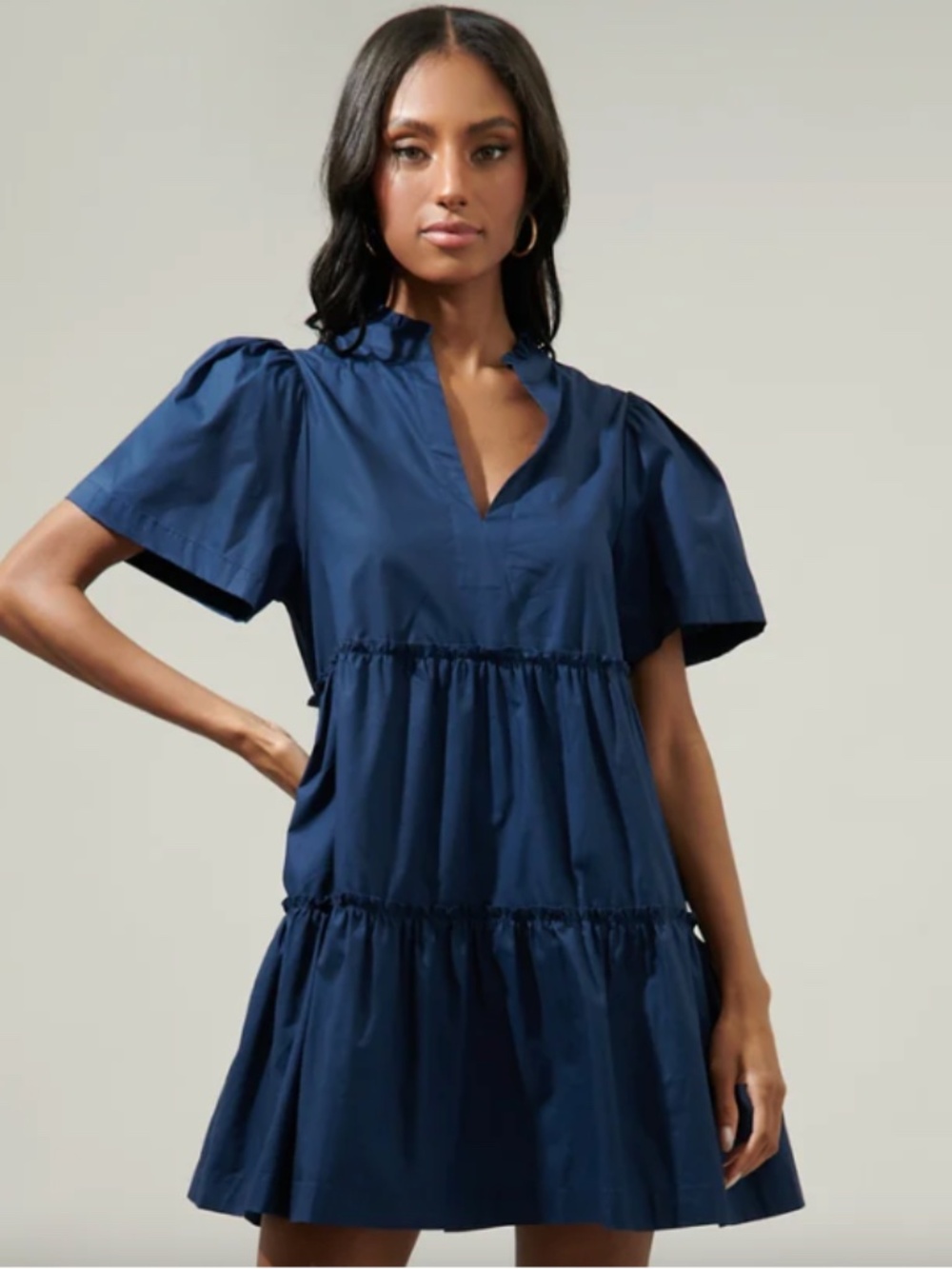 Amelia Tiered Babydoll Short Sleeve Dress